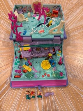1995 Lightup Sparkling Mermaid Adventure Polly Pocket Bluebird LIGHTS WORK